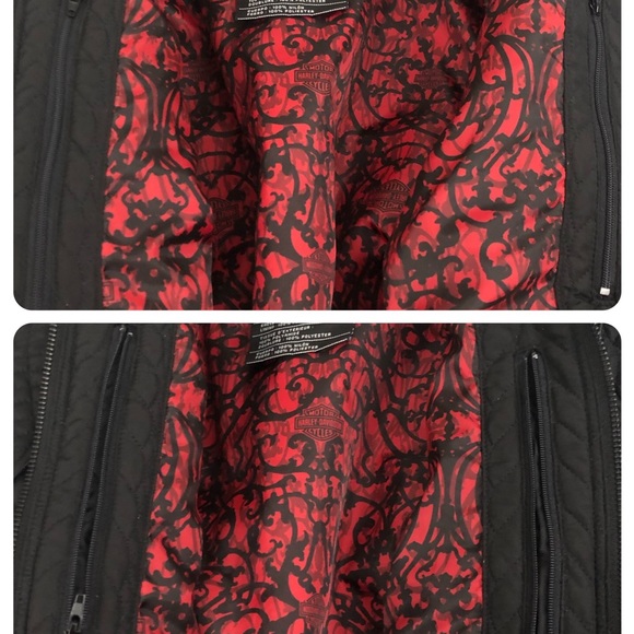 HARLEY Davidson Sz M Black Quilted Jacket - Picture 15 of 16